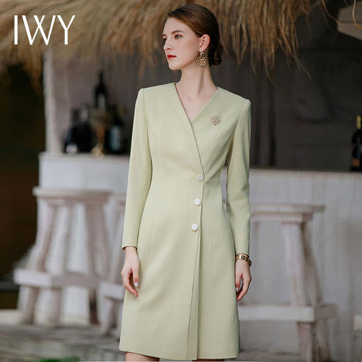 IWY/收腰显瘦连衣裙女高端设计感气质职业工作服ol裙子通勤装Q840 商品图4