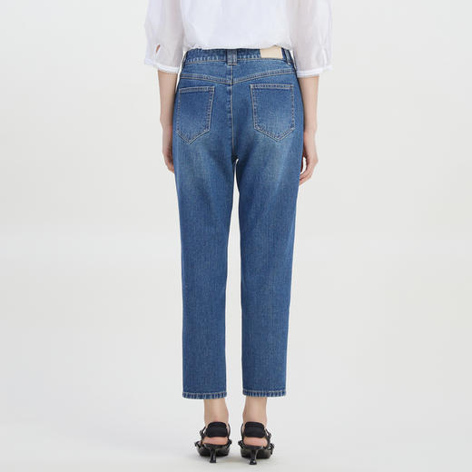 谜底2023夏季新款复古特色绣花萝卜裤百搭九分牛仔裤女232MK0684 商品图2