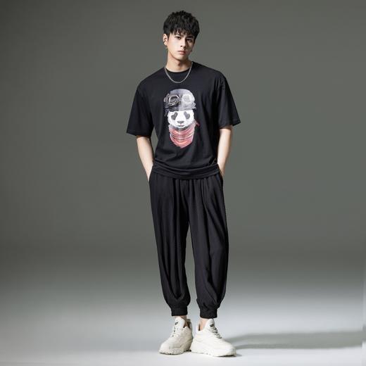 PINLI品立夏季新款男士熊猫印花短袖T恤休闲上衣BG231111077 商品图4