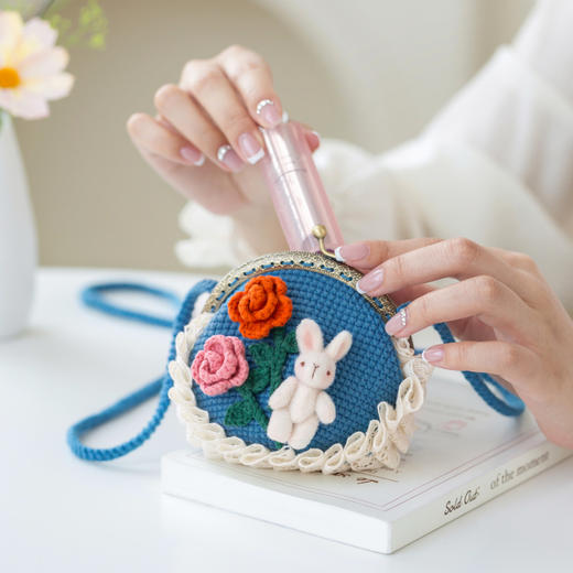篱花兔子口金手工DIY编织棉线钩针包包毛线团自制材料包 商品图2