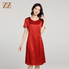 佐尔美夏季新款 弹力桑蚕丝真丝短袖喜庆婚宴连衣裙女E22LS57 商品缩略图2