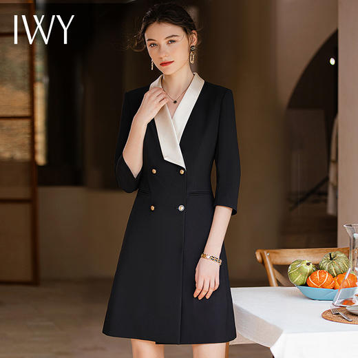 IWY/高端职业七分袖西装连衣裙女春夏时尚气质女神职场商务OL工作服Q901 商品图4