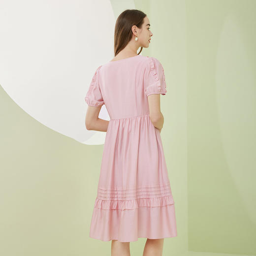 NF8V1斯尔丽瑟俪2023夏季新款文艺淑女温婉气质高腰设计感花边连衣裙 商品图1