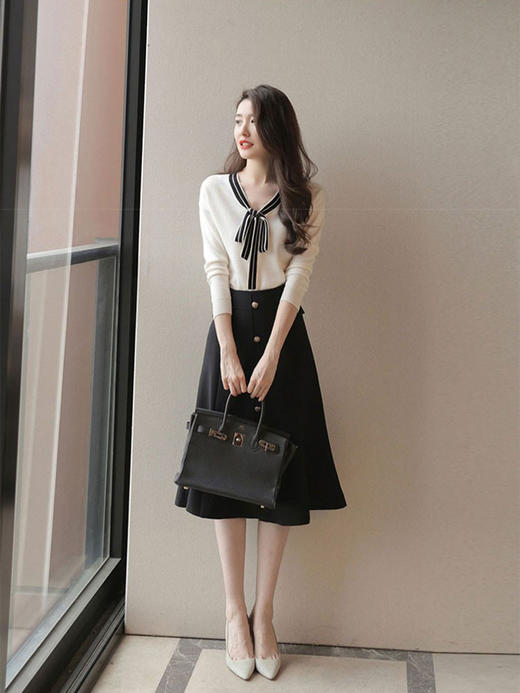 春秋高级感女装成熟气质高端女神范时尚港风套装复古chic连衣裙冬 商品图2
