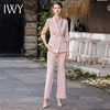 IWY/夏季七分袖西装套装两件套粉色减龄美容院前台干练工作服CP1766 商品缩略图1