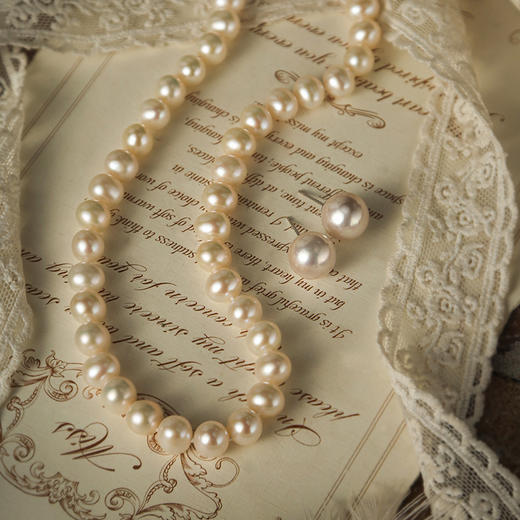 Manreya玛芮雅锦绣爱迪生超大珍珠耳钉+锦绣项链套装小众原创轻奢 商品图9