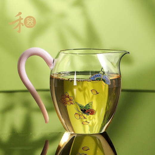 禾器御景·手绘怡然茶海  耐热高硼硅玻璃公杯茶室送礼高颜值茶具【手绘，每款图案会有差别】 商品图14