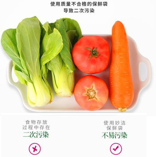 妙洁厚实保鲜袋  点断背心式手撕家用食品级大中小耐高温密实袋 商品图2