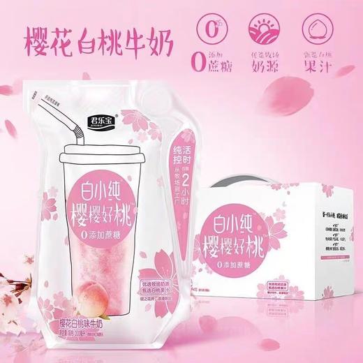君乐宝白小纯樱花白桃牛奶200毫升x12包 商品图0