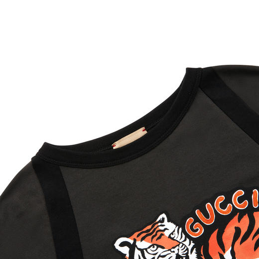 GUCCI 古驰 男童深灰色棉质印花短袖T恤 713864XJEZH 商品图3