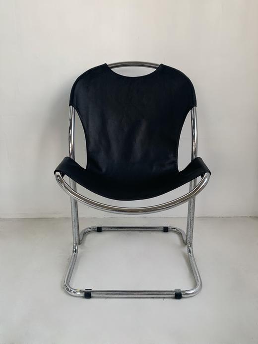 意大利1970s包豪斯皮面镀铬不锈钢座椅 商品图4