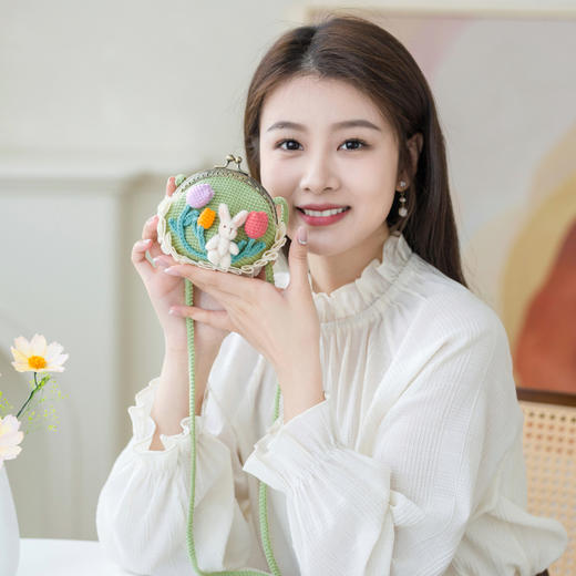 篱花兔子口金手工DIY编织棉线钩针包包毛线团自制材料包 商品图4