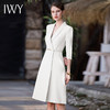 IWY/夏季新款白色高级感西装连衣裙女修身显瘦主持人礼服正装裙子Q0771-W 商品缩略图1