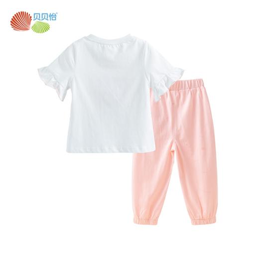 贝贝怡女宝宝可爱软萌T恤套装女童夏季亲肤舒适短袖长裤2件套 商品图6