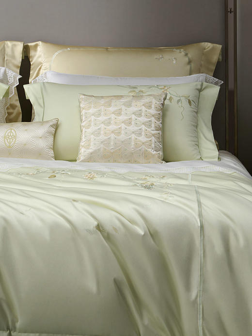 whinny/惠谊 新中式婉约100S新疆长绒棉全棉绣花四件套 春雨嫣然 商品图4