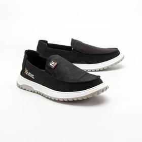 源之民春夏新款雨绸布面休闲男鞋