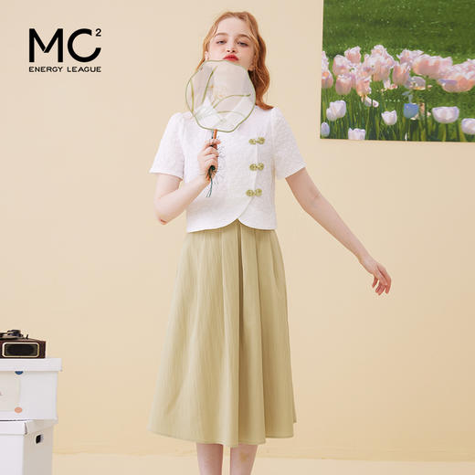 女装国风短袖小衫+中长半身裙套装-167S3221333 商品图1