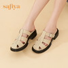 Safiya/索菲娅2023夏季新品复古镂空编织包头休闲厚底罗马凉拖 SF32110051 商品缩略图4