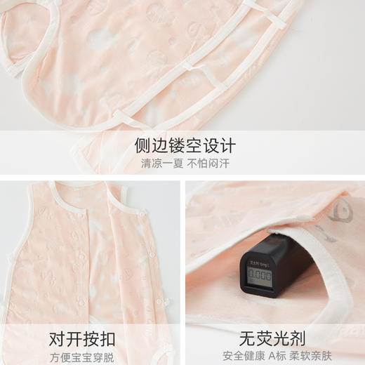 夏季薄款琵琶连体衣服男女宝宝轻薄透气背心无袖爬服开裆哈衣 商品图3