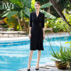 IWY/黑色修身显瘦连衣裙女夏季2023年新款个性小开叉设计西装领裙Q772-b 商品缩略图2