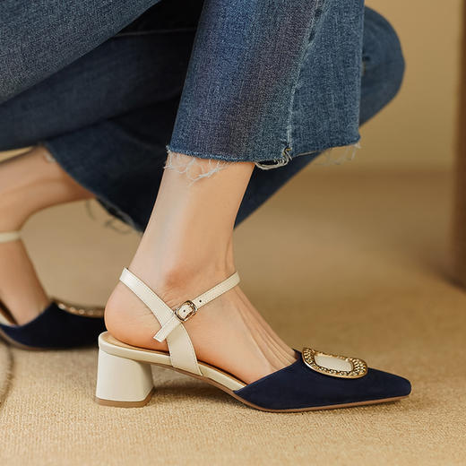夏季新款，配裙子巨美复古配色包头凉鞋LCC-C8978 商品图8