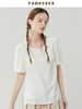 Famecoco范可儿泡泡袖上衣女温柔甜美新款夏季白色套头衬衣FAB3BD013 商品缩略图2