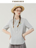 famecoco范可儿纯棉格子衬衫女夏款文艺绣花半袖套头衫FAB3BD015 商品缩略图2