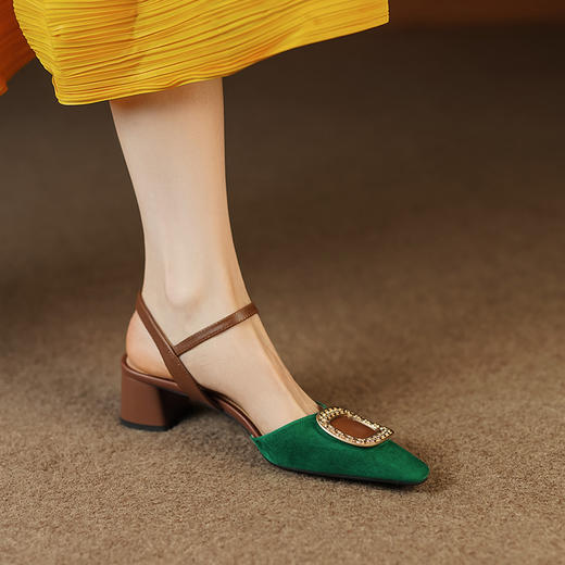 夏季新款，配裙子巨美复古配色包头凉鞋LCC-C8978 商品图2