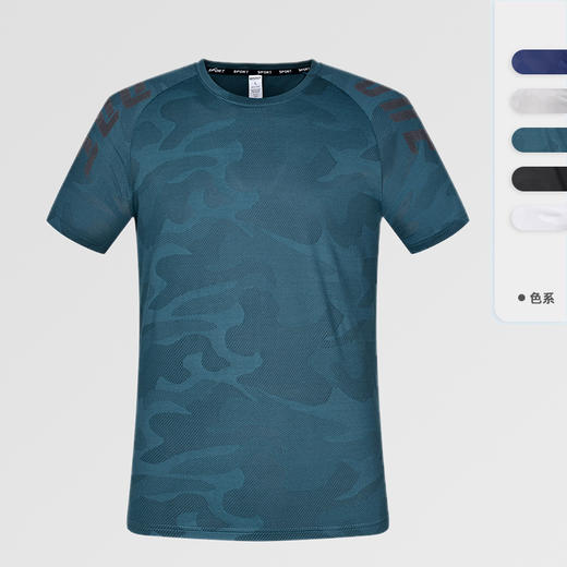 【男士阳离子短袖T恤】- 夏季运动速干t恤跑步健身篮球羽毛球健身上衣 商品图0