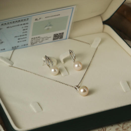 Manreya玛芮雅“白羽之梦” 爱迪生珍珠耳环+项链饰品套装小众原创轻奢 商品图9