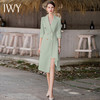 IWY/夏季新款绿色连衣裙女高端设计感西装领修身显瘦显白轻薄透气Q862-G 商品缩略图1