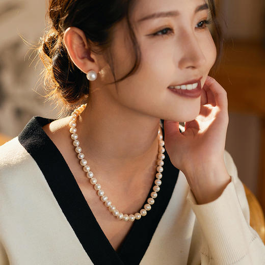 Manreya玛芮雅锦绣爱迪生超大珍珠耳钉+锦绣项链套装小众原创轻奢 商品图0