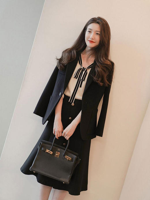 春秋高级感女装成熟气质高端女神范时尚港风套装复古chic连衣裙冬 商品图1