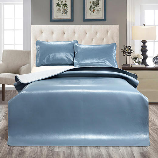 纯色头层水牛皮席（曙光灰/天使蓝）塔山 商品图0