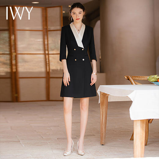 IWY/高端职业七分袖西装连衣裙女春夏时尚气质女神职场商务OL工作服Q901 商品图3