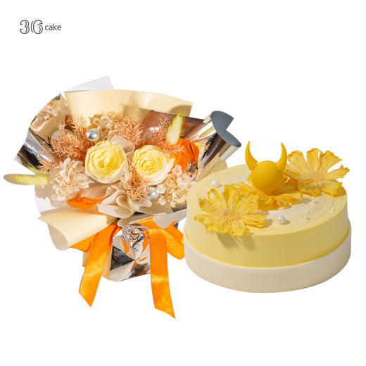 金牛座.奶油蛋糕+金牛座光芒永生花套餐~ 商品图0