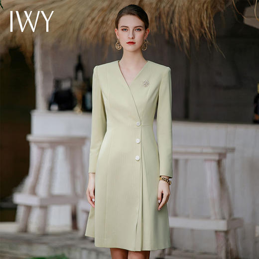 IWY/收腰显瘦连衣裙女高端设计感气质职业工作服ol裙子通勤装Q840 商品图0