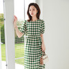 火桐hooton斜纹绸法式棋盘格连衣裙YT2050 商品缩略图8