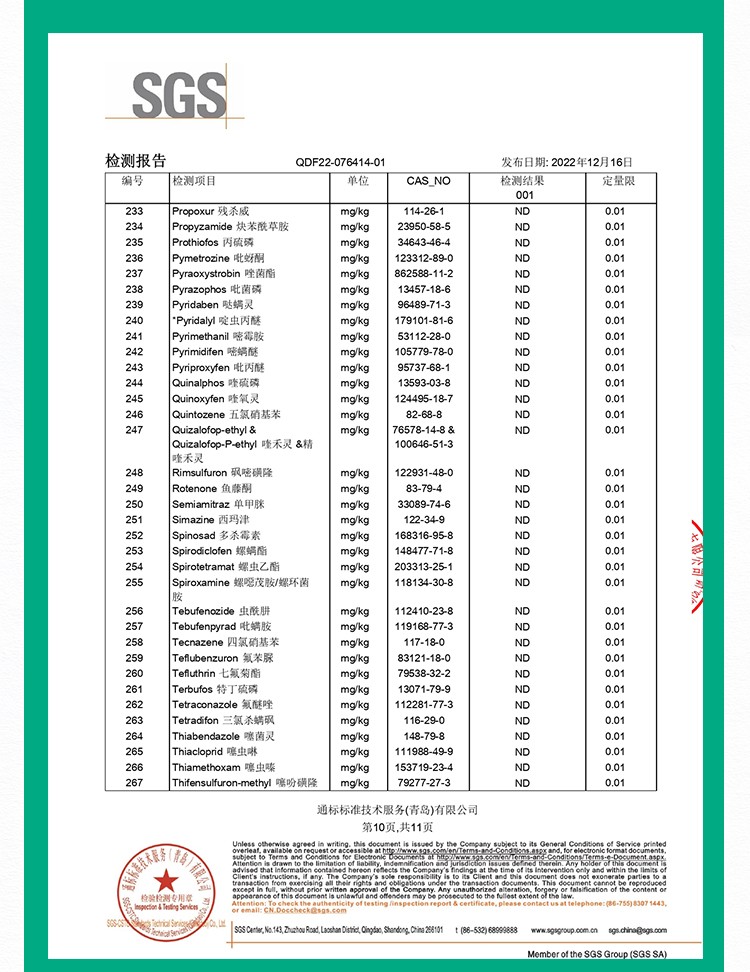 sgs检测报告食品图片