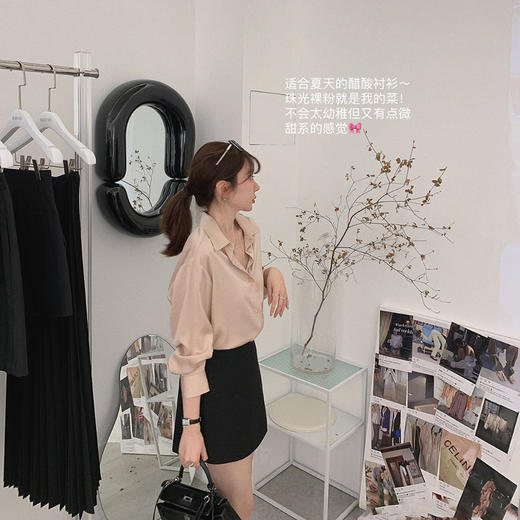 香草米杏 衬衫 S码 金蘑菇菇【通勤线 铂金套组合】西装裙裤简约通勤 商品图6