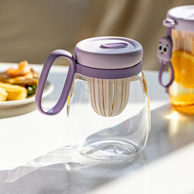 摩登主妇玻璃杯女生水杯高颜值杯子茶水分离杯家用泡茶杯吸管杯