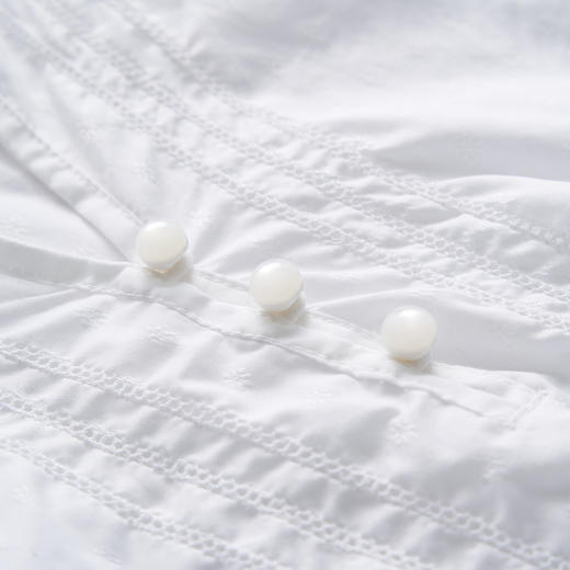 谜底2023夏新款荷叶领小白裙短袖甜美温柔中长款连衣裙232ML0650 商品图3