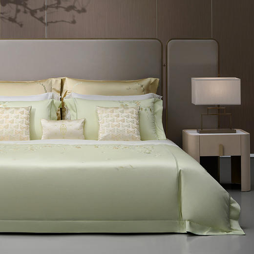 whinny/惠谊 新中式婉约100S新疆长绒棉全棉绣花四件套 春雨嫣然 商品图0