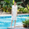 IWY/白色高端连衣裙女气质V领修身显瘦医美工服美容院职业装Q772 商品缩略图0