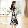 简约时尚，夏上新拼接抽褶v领洋气高腰显瘦A字裙印花连衣裙HR-WW23289 商品缩略图1