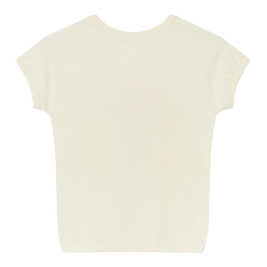 GUCCI 古驰 女童象牙白棉质GGlogo圆领短袖T恤 718008XJE39 商品图1