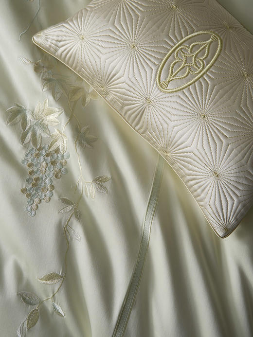 whinny/惠谊 新中式婉约100S新疆长绒棉全棉绣花四件套 春雨嫣然 商品图3