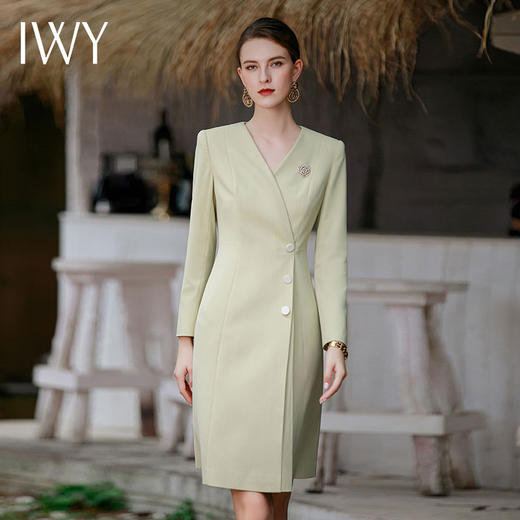 IWY/收腰显瘦连衣裙女高端设计感气质职业工作服ol裙子通勤装Q840 商品图1
