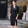 IWY/西装连衣裙女开叉设计2023夏季新款黑色高级感修身气质名媛工装裙Q640 商品缩略图1