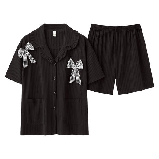 「两件套！精梳棉材质」2023夏季新款睡衣 女针织棉薄款短袖公主风学生弹力短裤上衣裤子 商品图4